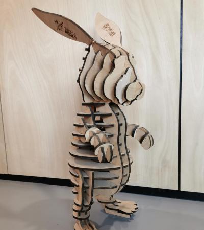 Agrandir l'image - fenêtre modale - Réalisation d'un lapin par le Fablab
